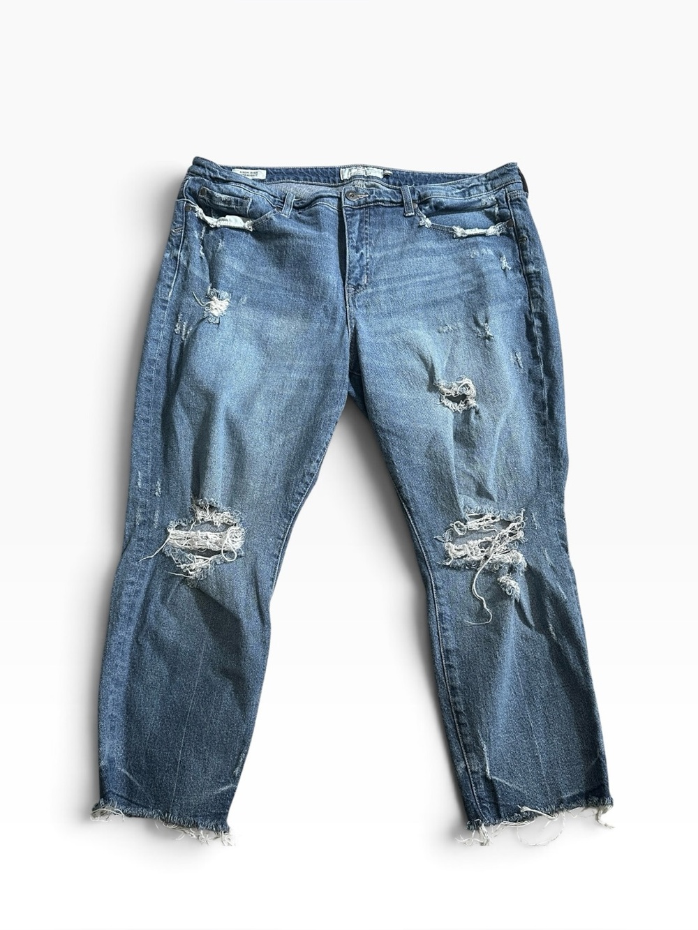 Torrid High Rise Straight Destructed Denim Jeans Womens Plus Size 20